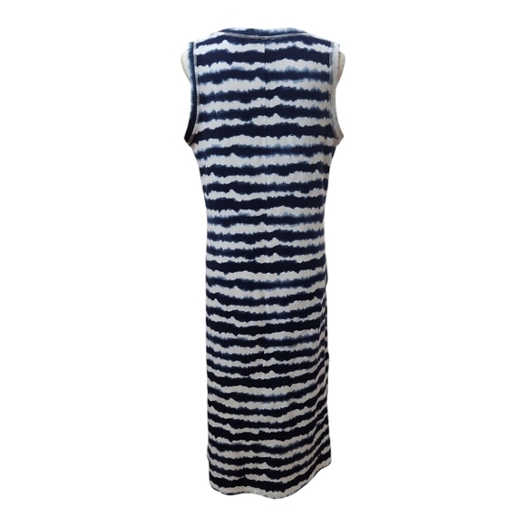 T By Talbots Midi Dress - Wavy Tie-Dye Blue and White, size Medium - Picture 7 of 11